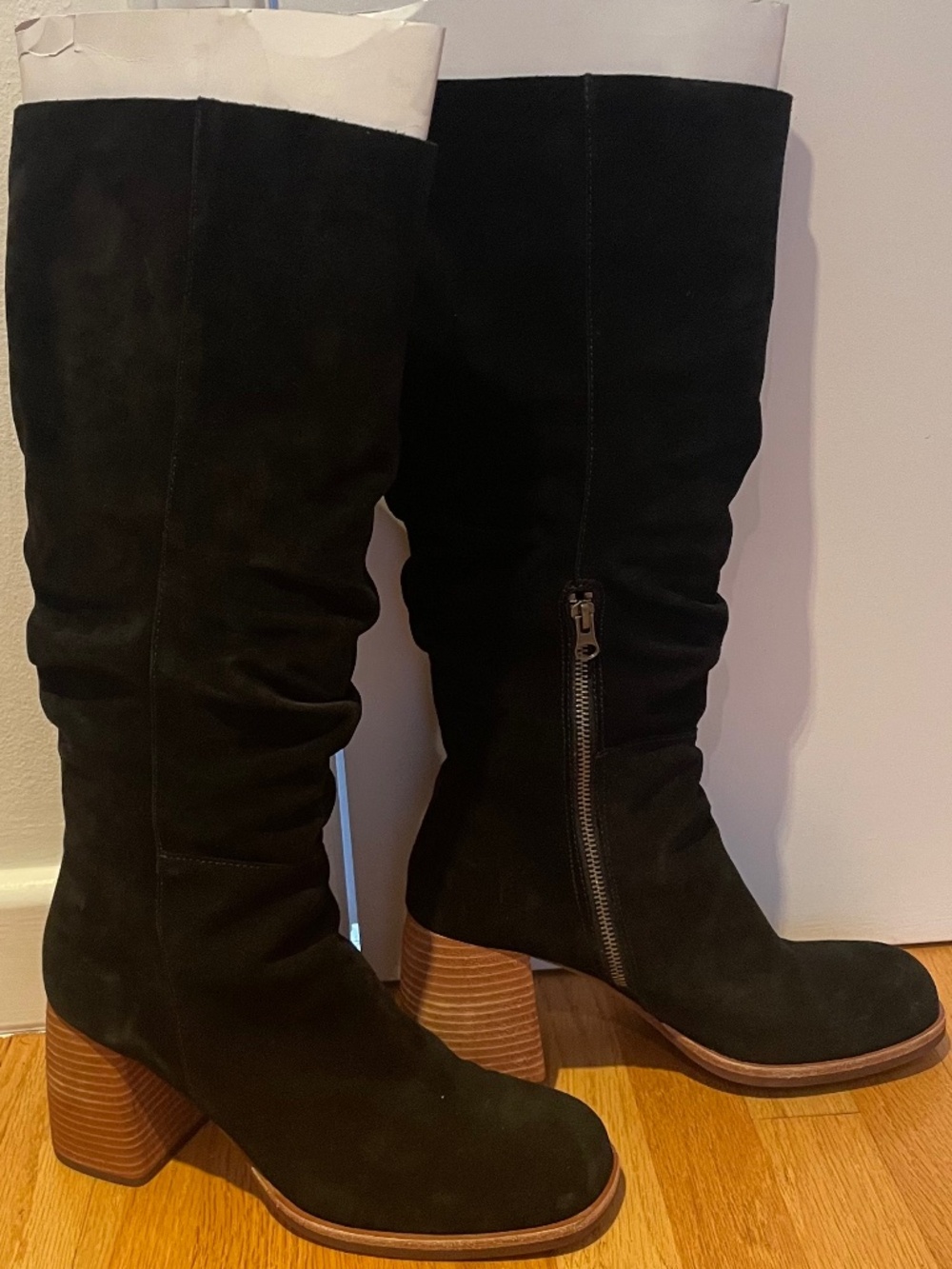 Kork-Ease Abbott Knee High Boot Black Suede Size 10